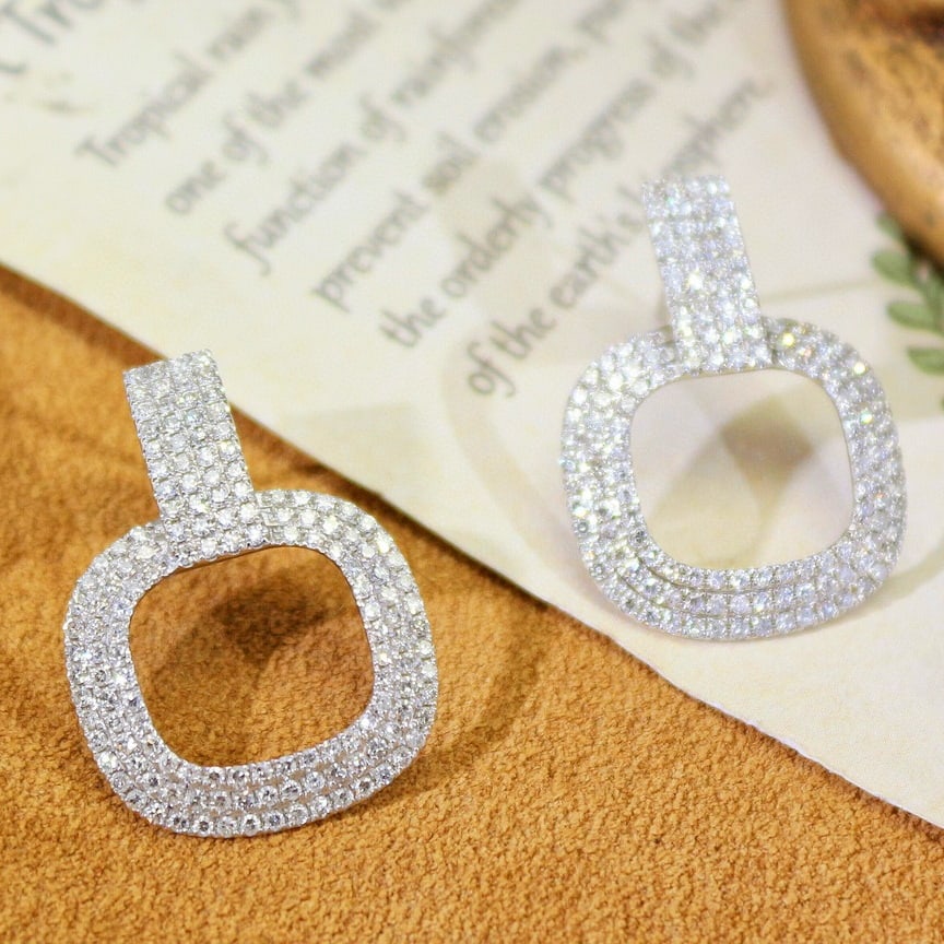 14k Gold 1.65 Ct Natural H Diamond Earrings - 2