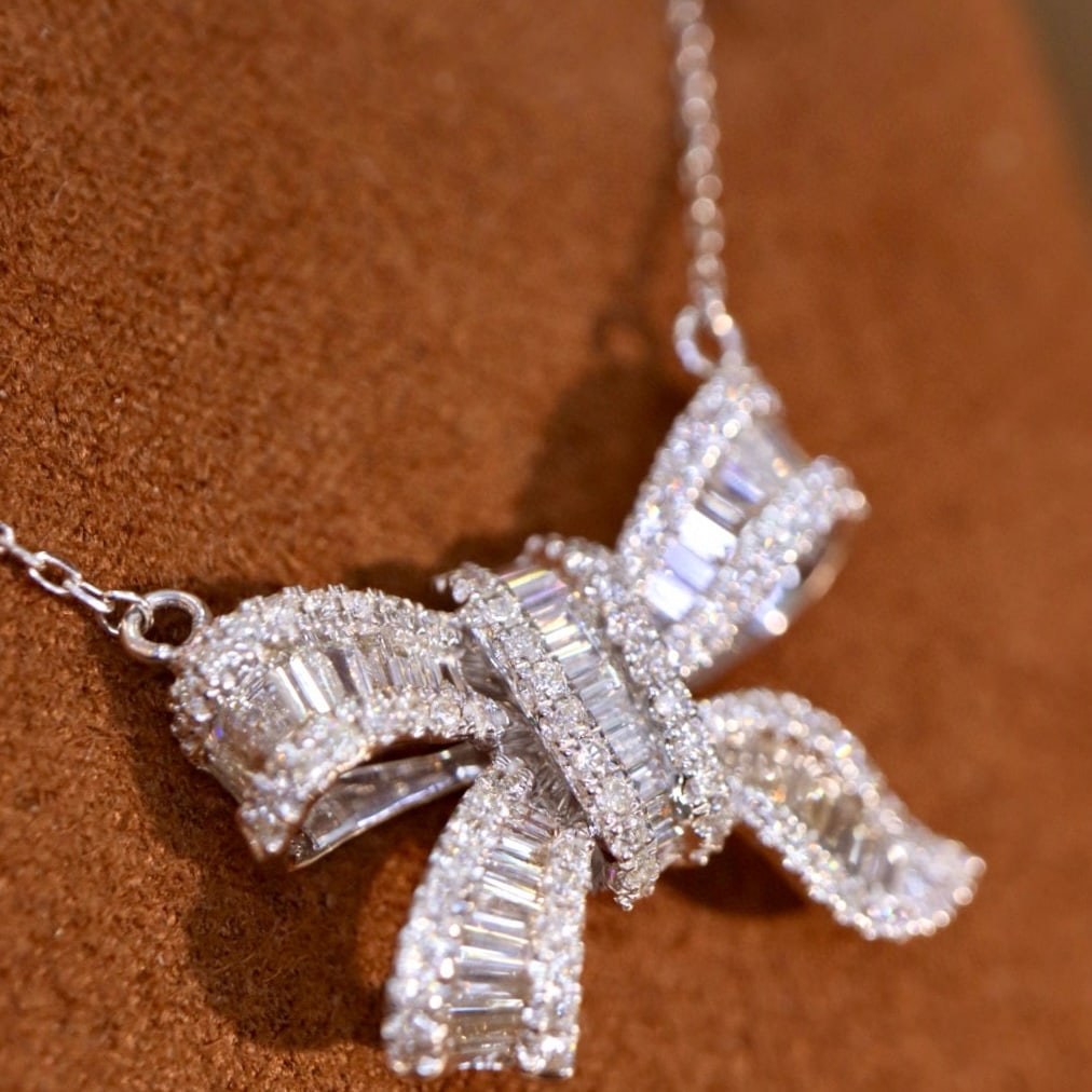 14k Gold 1 Ct Natural H Diamond Necklace - 2