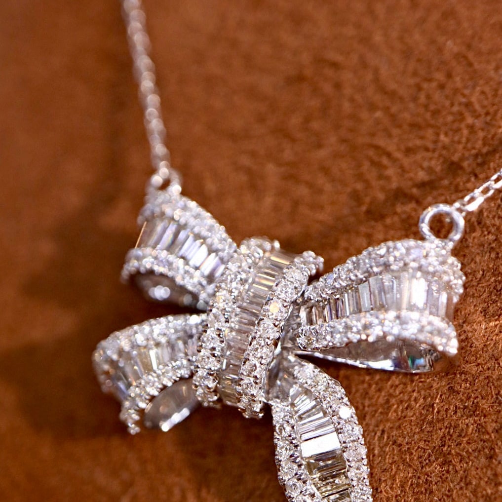 14k Gold 1 Ct Natural H Diamond Necklace - 3