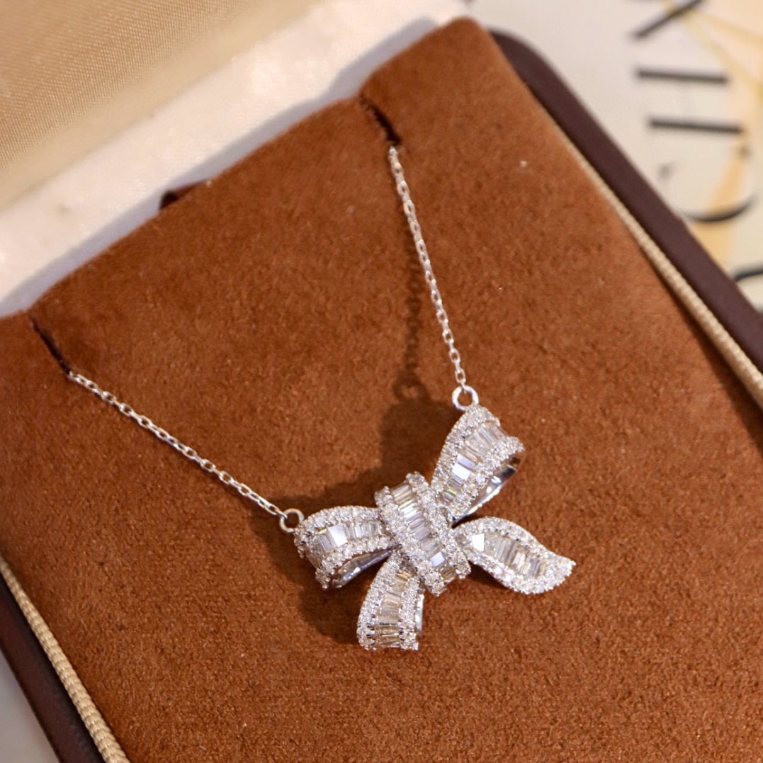 14k Gold 1 Ct Natural H Diamond Necklace - 5