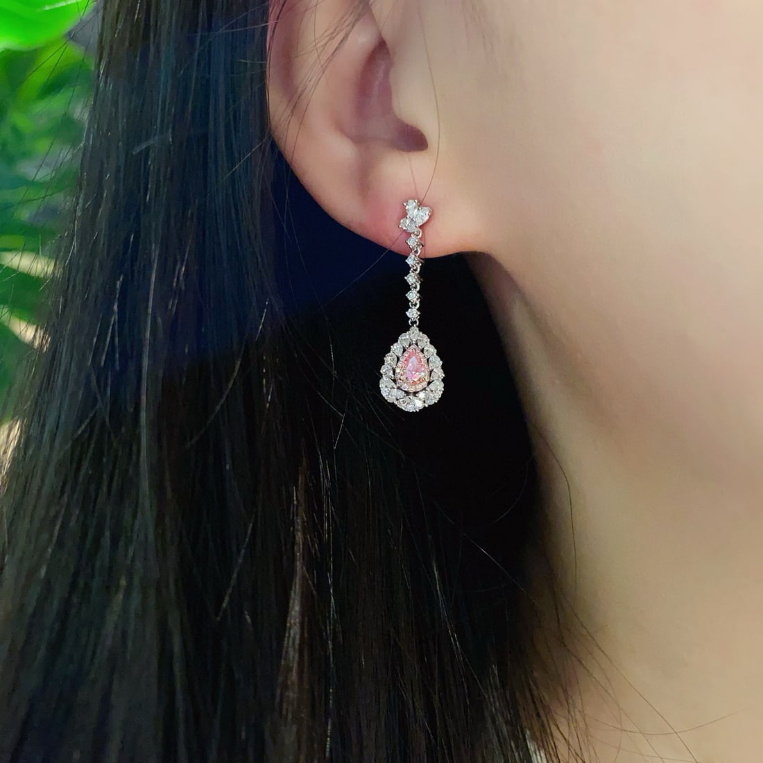 Gia Certified 14k Gold 1.57 Ctw Natural Pink Diamond & Diamond Earrings - 5