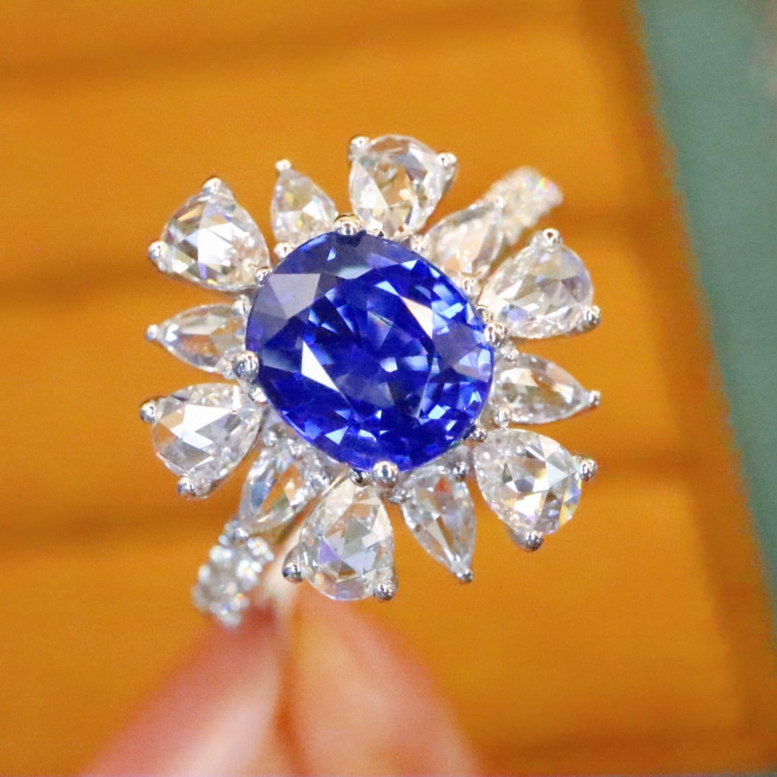 14k Gold 2.31 Ctw Natural Sapphire & Diamond Ring - 2