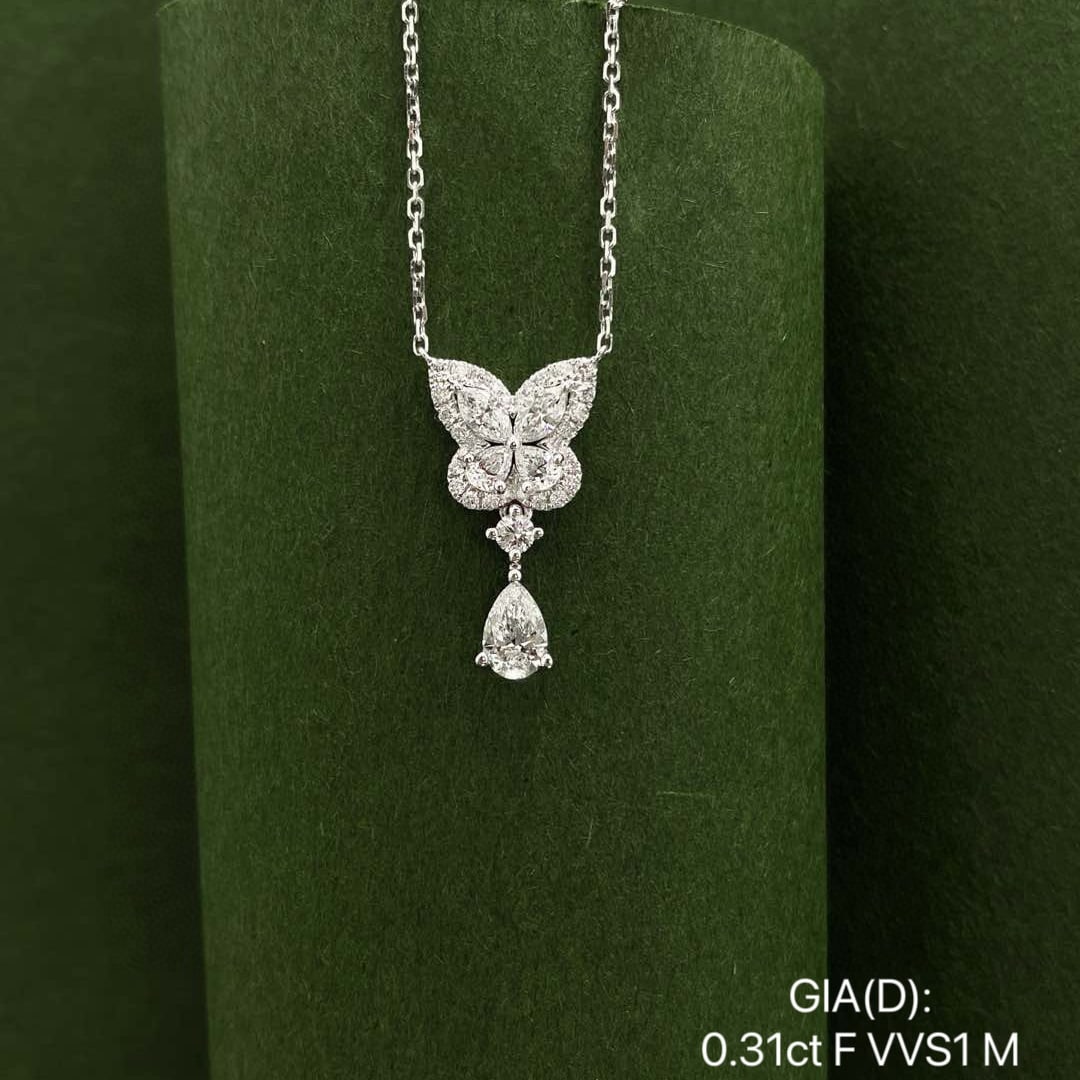 Gia Certified 14k Gold 0.78 Ctw Natural F Vvs1 Pear Diamond Necklace: Ref:230954260 // gold content:14k gold // main gemstone:diamond // certified:gia // shape:pear // carat weight:0. 31ct // clarity grade:vvs1 // color:f // treatment:natural // // adjacent gemstone 2 :