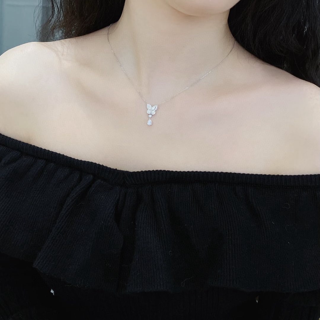 Gia Certified 14k Gold 0.78 Ctw Natural F Vvs1 Pear Diamond Necklace - 3