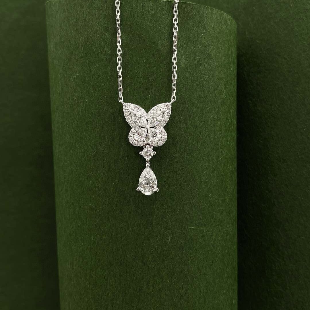 Gia Certified 14k Gold 0.78 Ctw Natural F Vvs1 Pear Diamond Necklace - 4