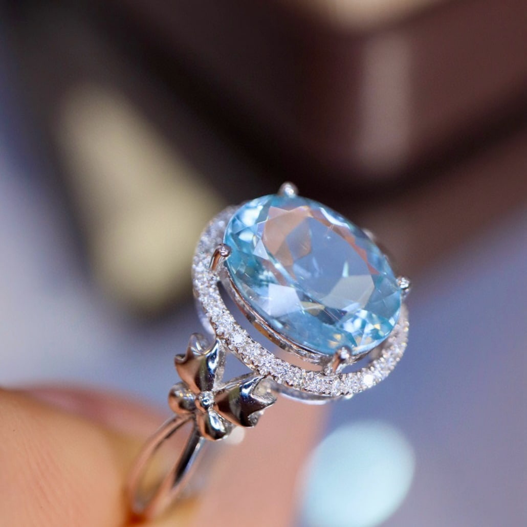 14k Gold 1.64 Ctw Natural Topaz & Diamond Ring - 3