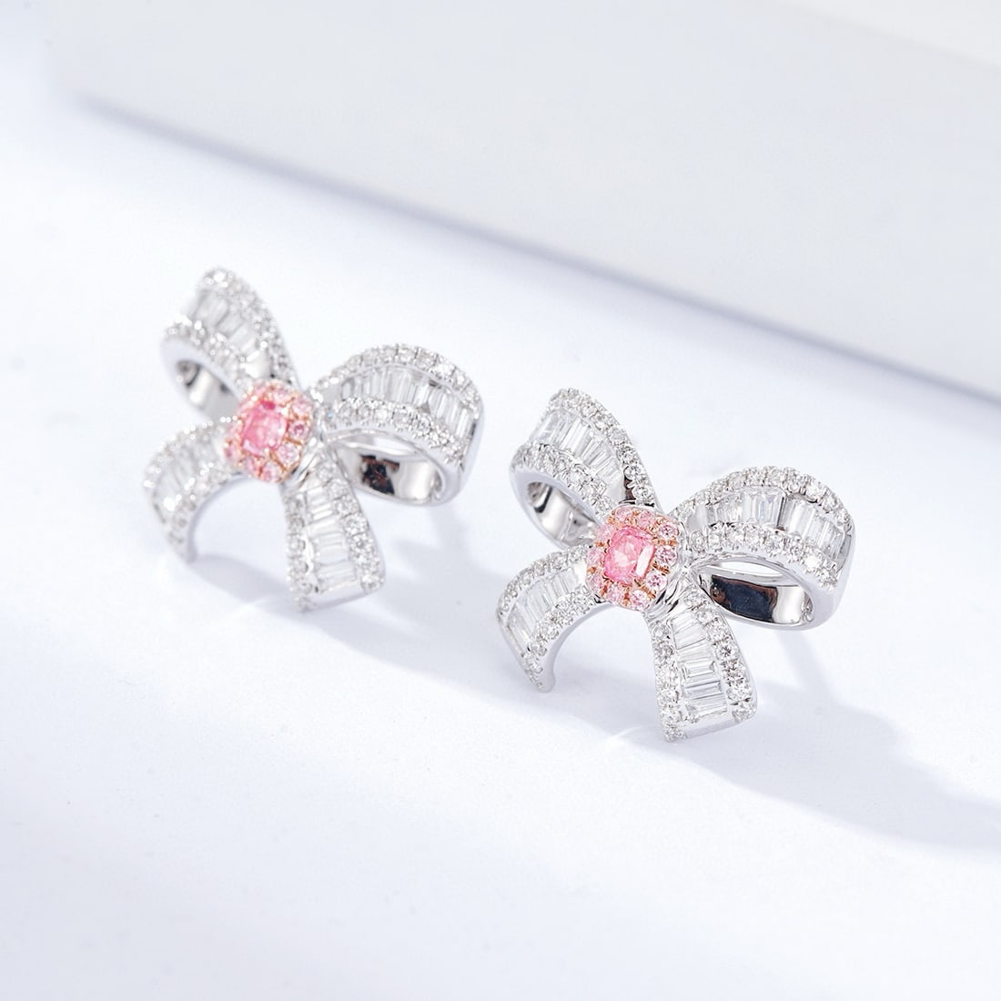14k Gold 1.04 Ctw Natural Pink Diamond & Diamond Earrings - 3