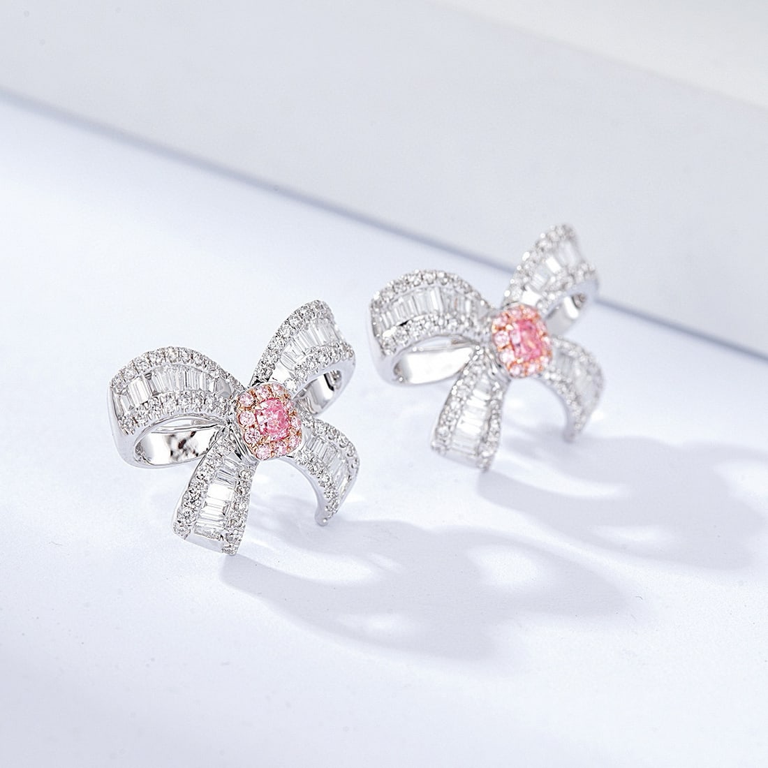 14k Gold 1.04 Ctw Natural Pink Diamond & Diamond Earrings - 4