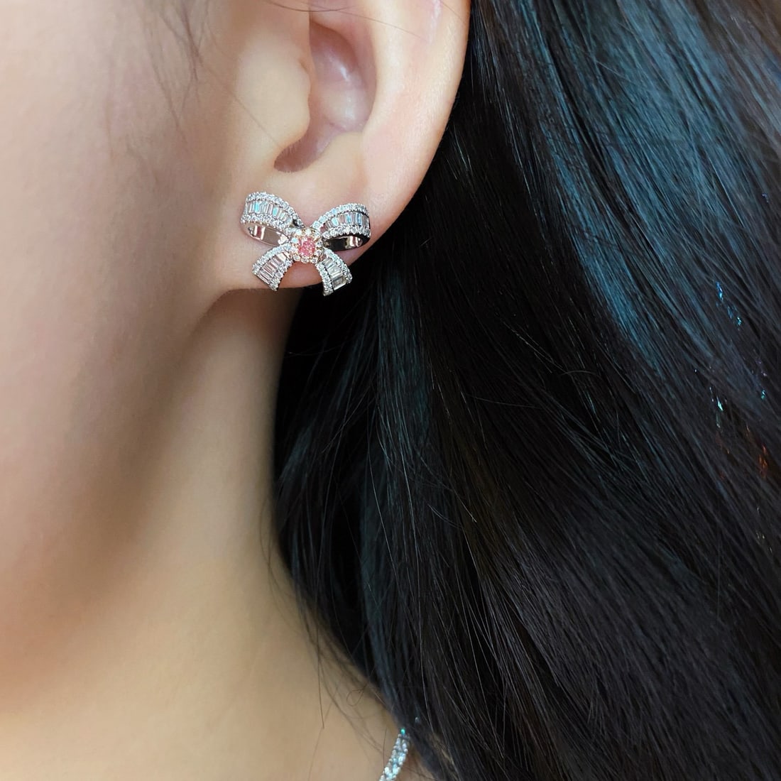 14k Gold 1.04 Ctw Natural Pink Diamond & Diamond Earrings - 6