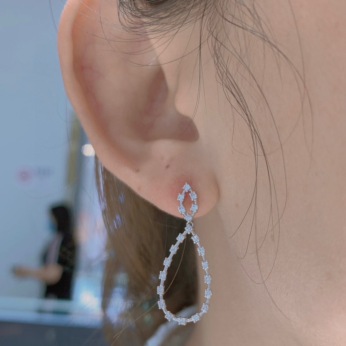 14k Gold 0.43 Ct Natural H Diamond Earrings - 6