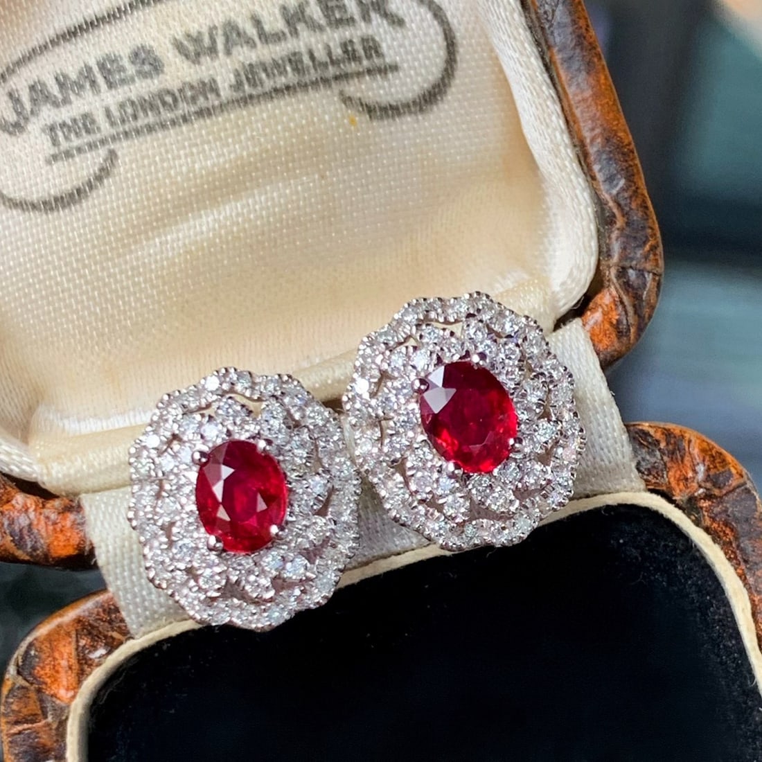 14k Gold 1.28 Ctw Natural Ruby & Diamond Earrings - 2