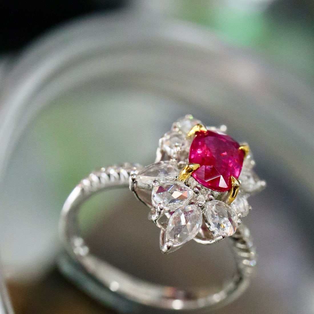 14k Gold 1.80 Ctw Natural Ruby & Diamond Ring - 2