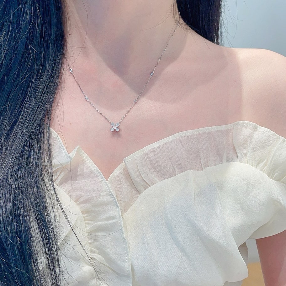 14k Gold 0.71 Ctw Natural H Diamond Necklace - 7