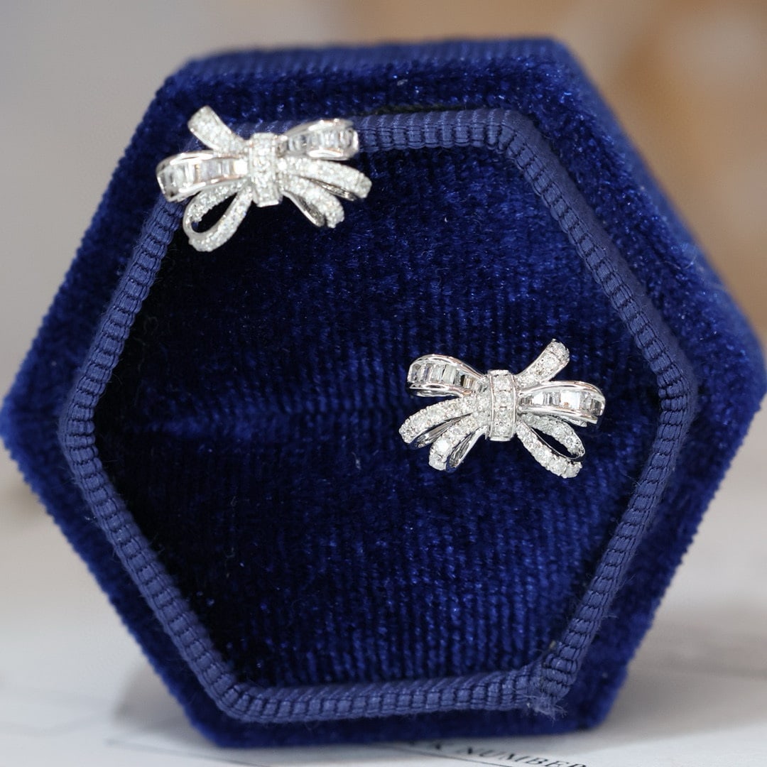 14k Gold 0.38 Ct Natural H Diamond Earrings - 3