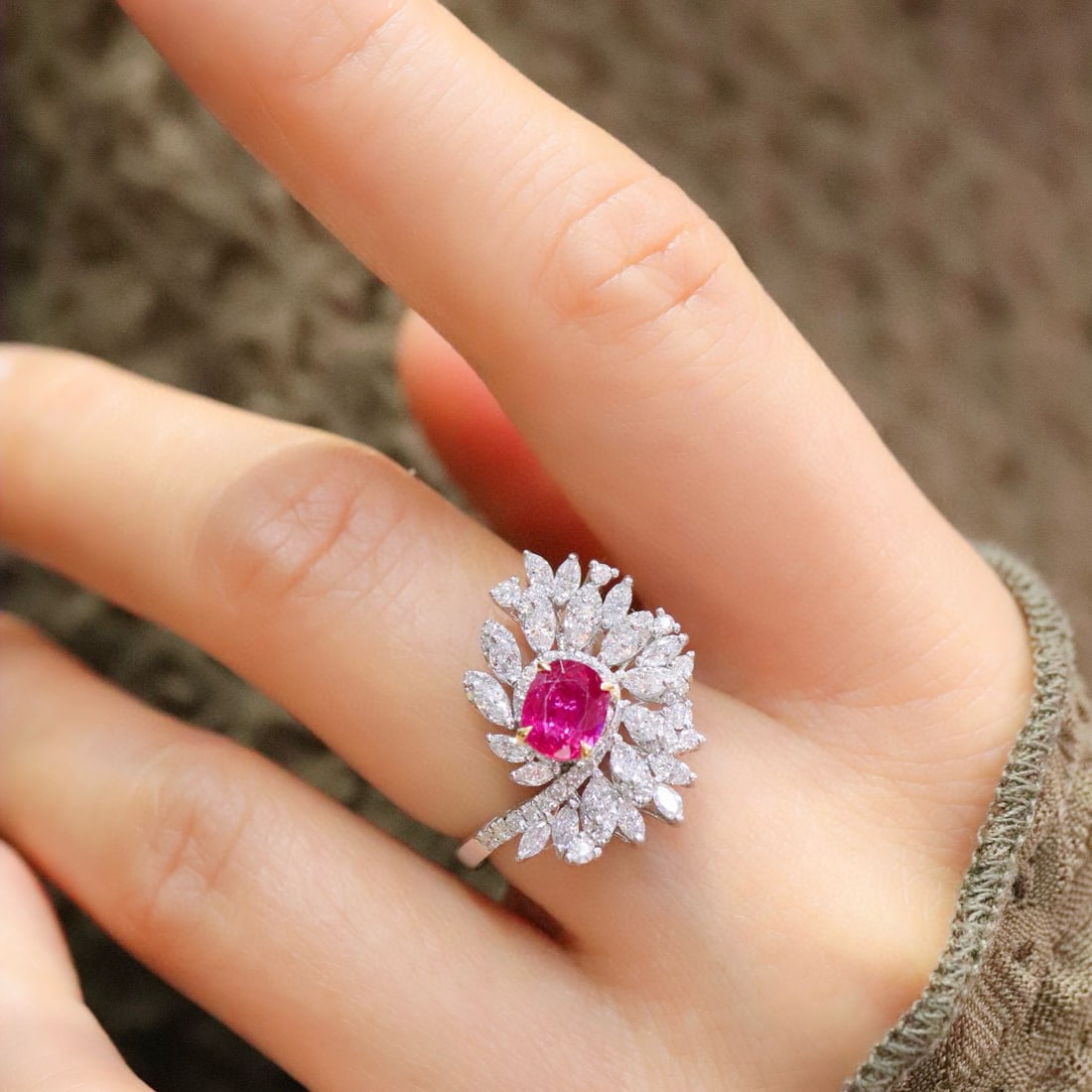 14k Gold 1.20 Ctw Natural Ruby & Diamond Ring - 6