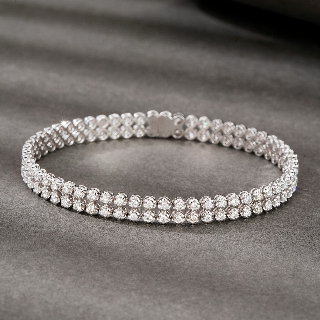 14k Gold 2.22 Ct Natural H Diamond Bracelet - 3