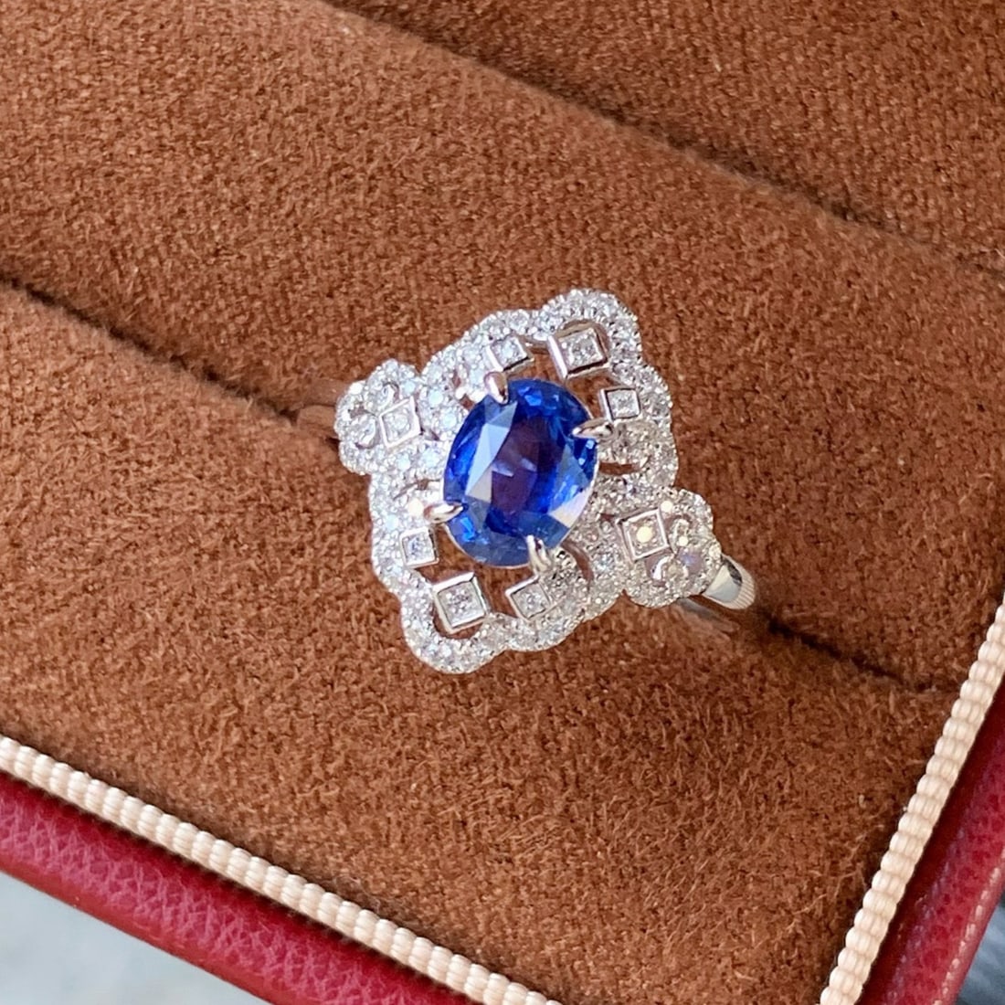 14k Gold 1.51 Ctw Natural Sapphire & Diamond Ring - 3