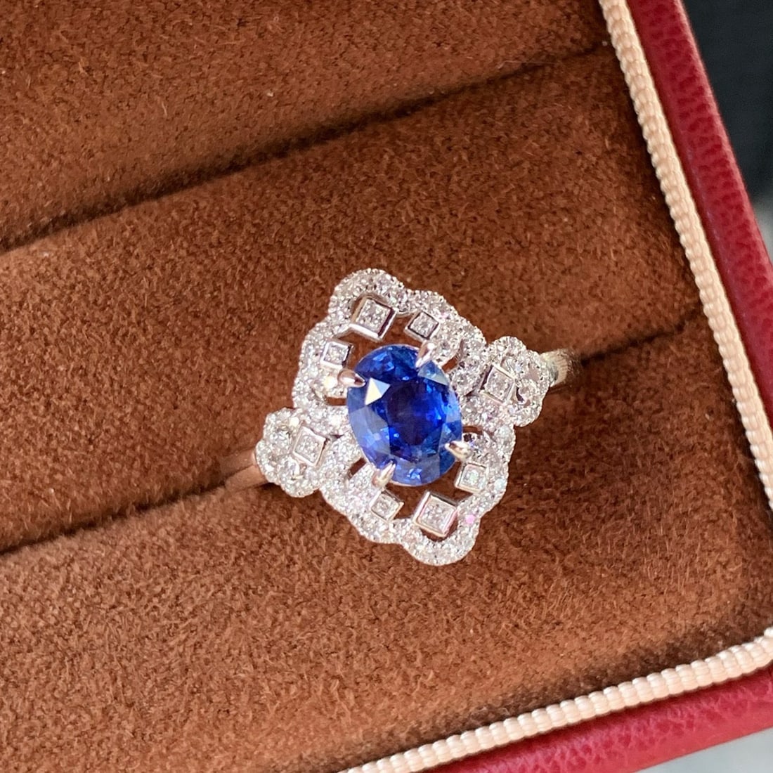 14k Gold 1.51 Ctw Natural Sapphire & Diamond Ring - 4