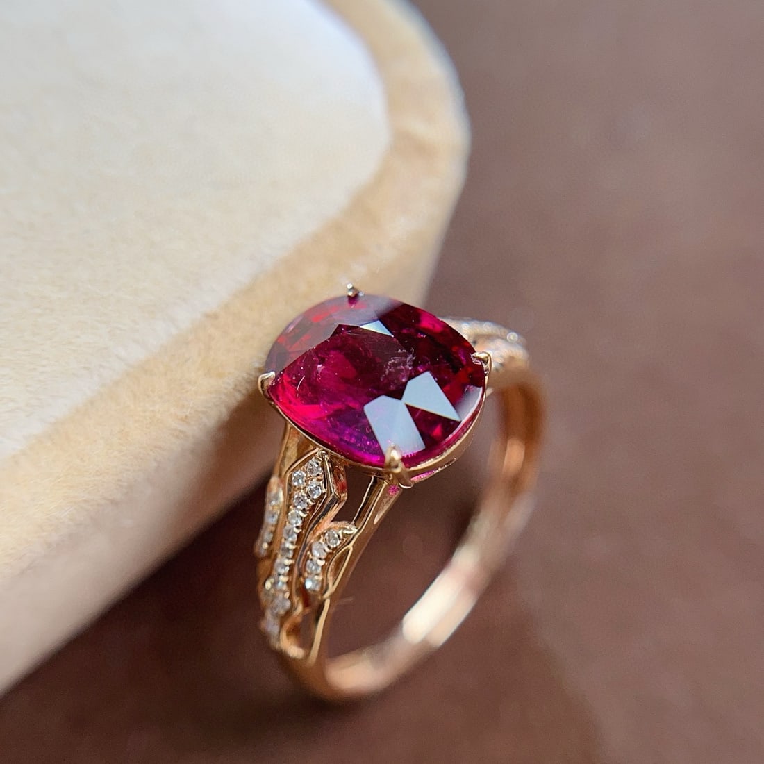 14k Gold 2.50 Ct Natural Tourmaline & Diamond Ring - 5