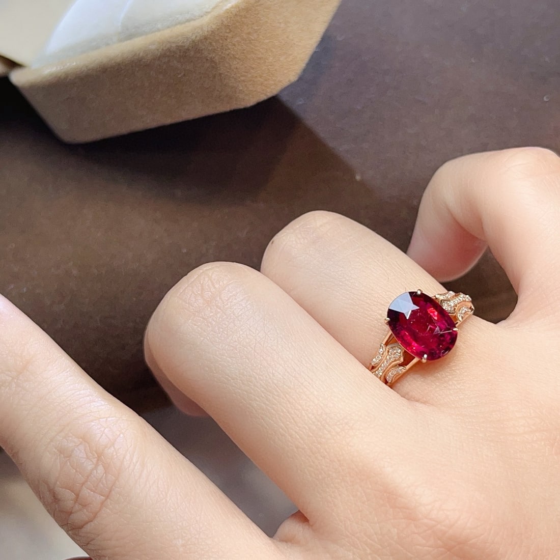 14k Gold 2.50 Ct Natural Tourmaline & Diamond Ring - 6