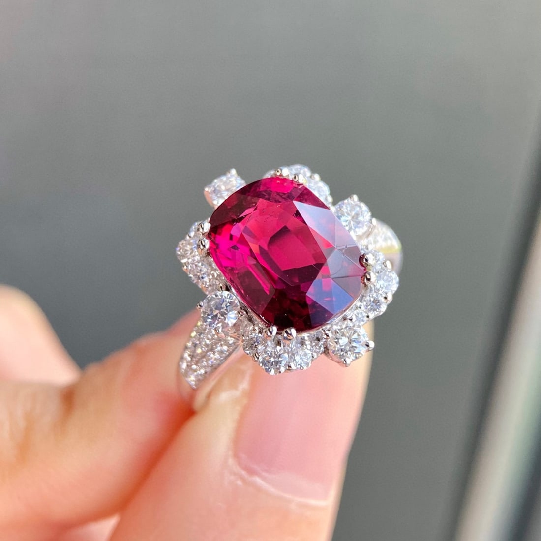 14k Gold 4.56 Ctw Natural Tourmaline & Diamond Ring - 3