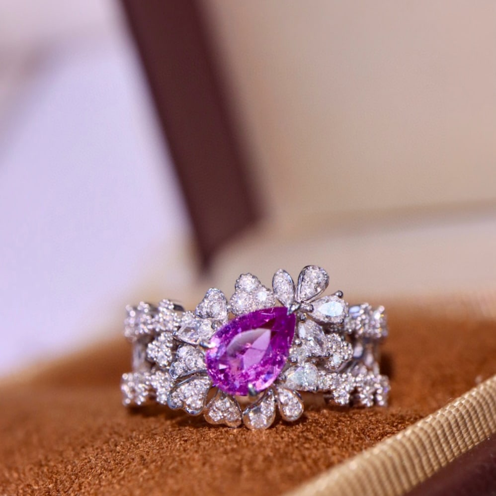 14k Gold 1.21 Ctw Natural Sapphire & Diamond Ring - 5