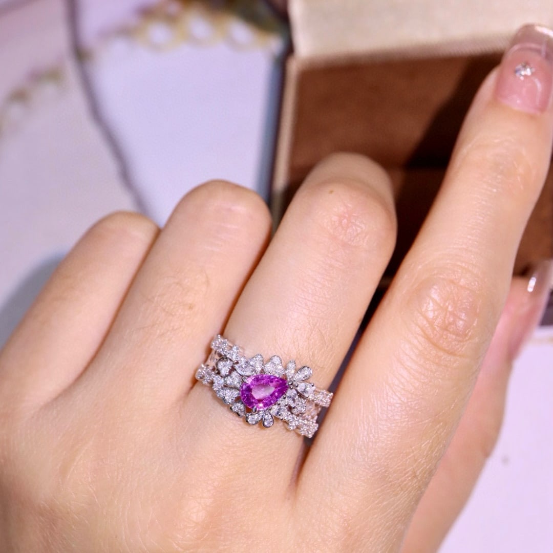 14k Gold 1.21 Ctw Natural Sapphire & Diamond Ring - 8