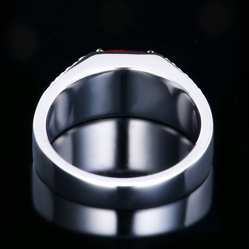 14k Gold 2.38 Ctw Natural Ruby & Diamond & Men¡¯s Ring - 5