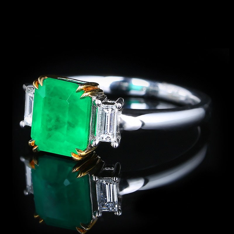 14k Gold 2.45 Ctw Natural Emerald & Diamond Ring - 2