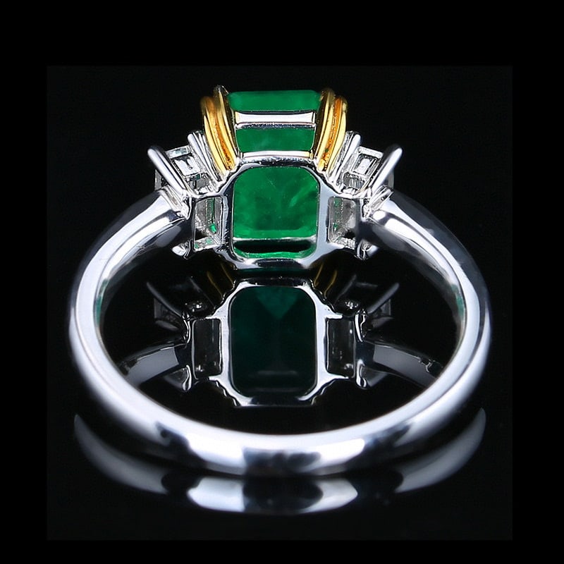 14k Gold 2.45 Ctw Natural Emerald & Diamond Ring - 4