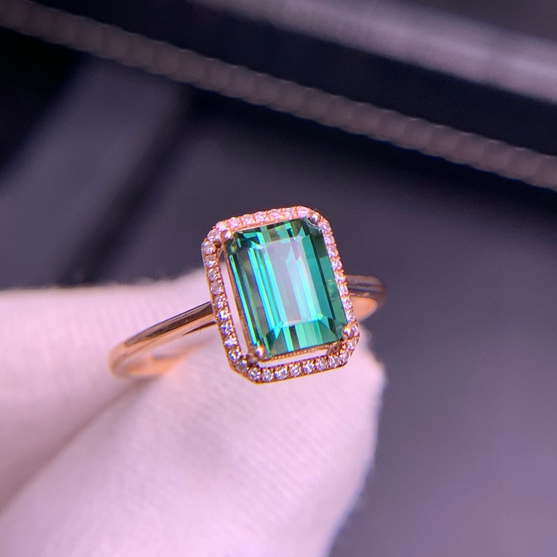 14k Gold 2.0 Ct Natural Tourmaline & Diamond Ring - 2