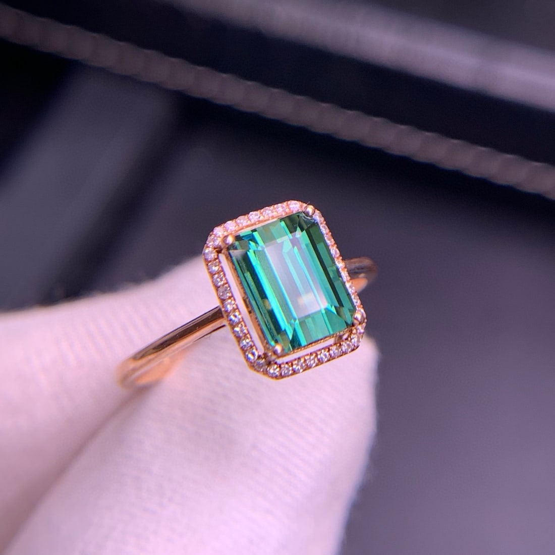 14k Gold 2.0 Ct Natural Tourmaline & Diamond Ring - 5