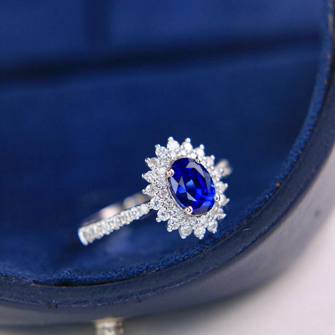 14k Gold 1.47 Ctw Natural Sapphire & Diamond Ring - 2