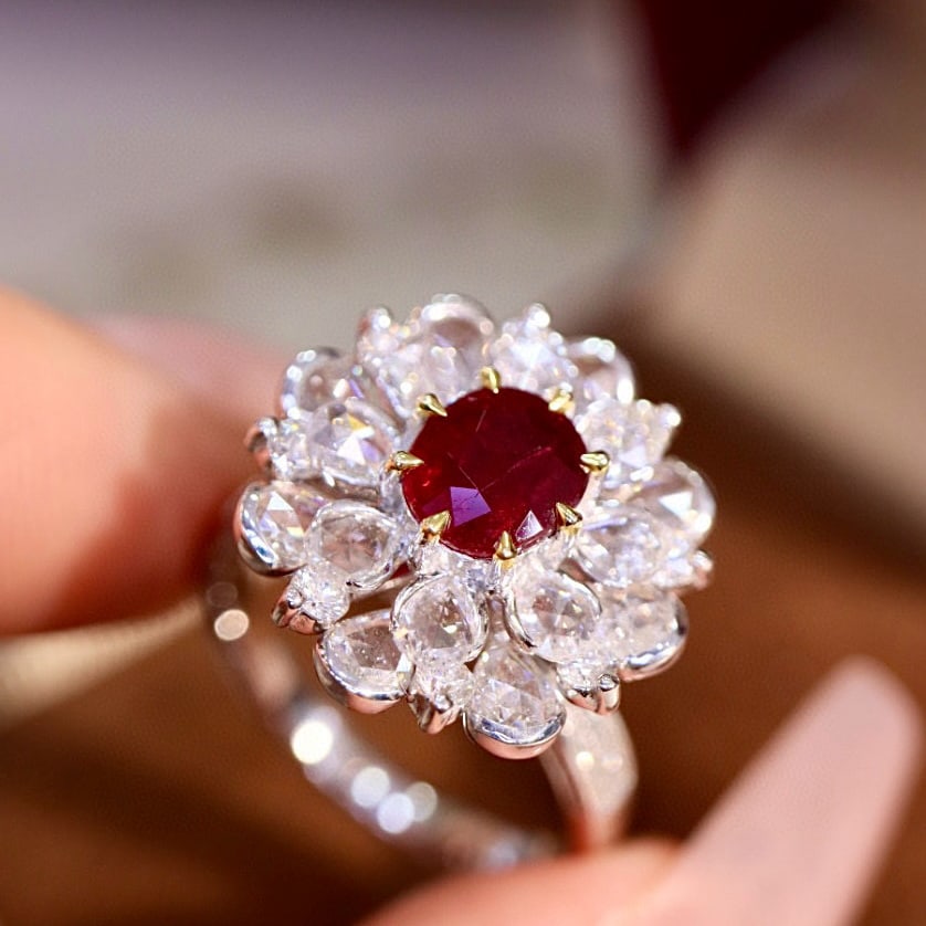 14k Gold 2.70 Ctw Natural Ruby & Diamond Ring - 2