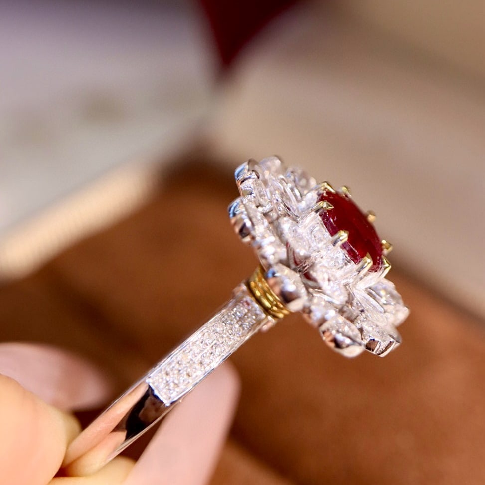 14k Gold 2.70 Ctw Natural Ruby & Diamond Ring - 3