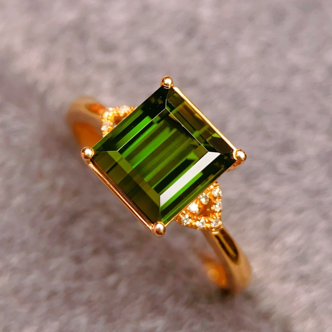 14k Gold 2.69 Ctw Natural Tourmaline & Diamond Ring - 5