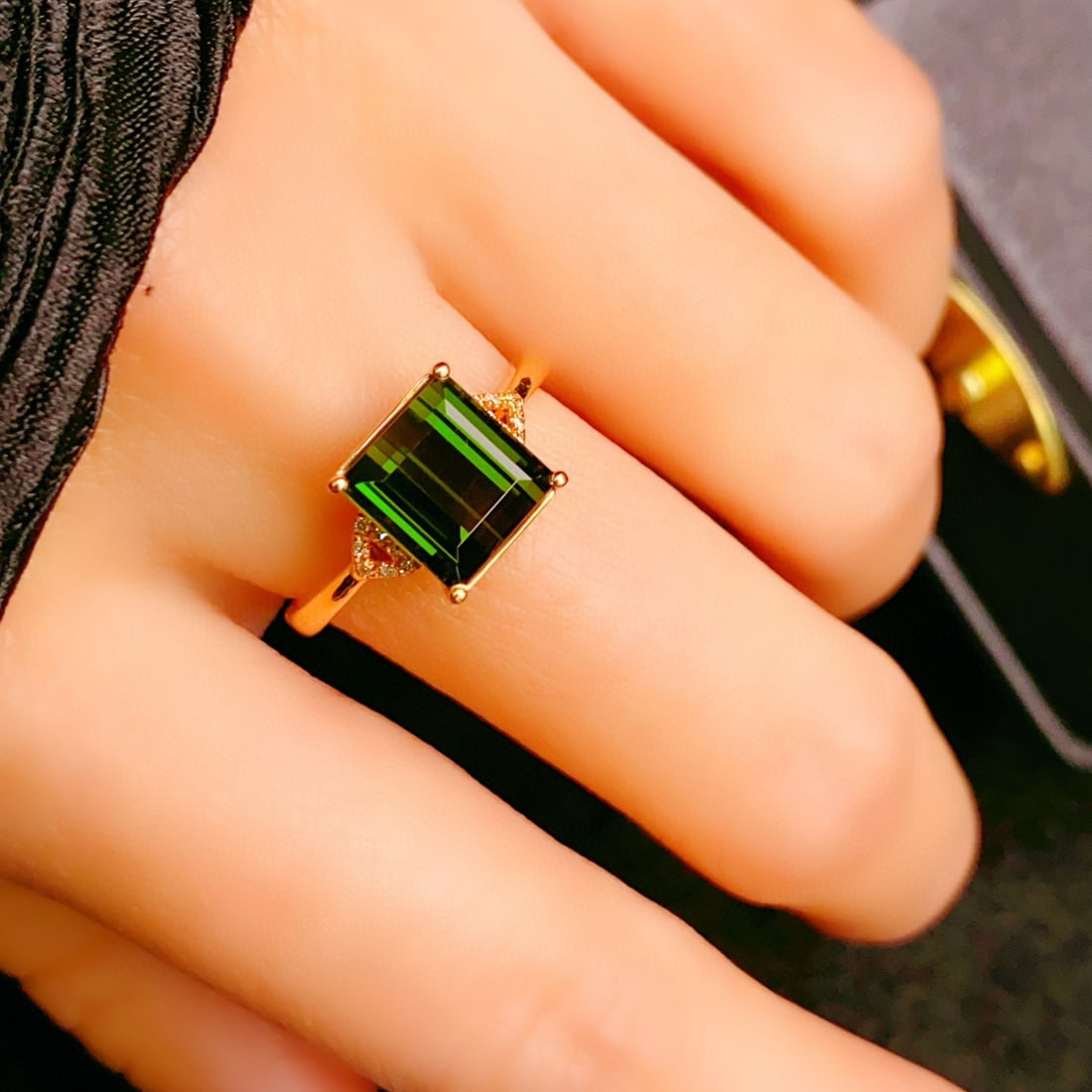 14k Gold 2.69 Ctw Natural Tourmaline & Diamond Ring - 6