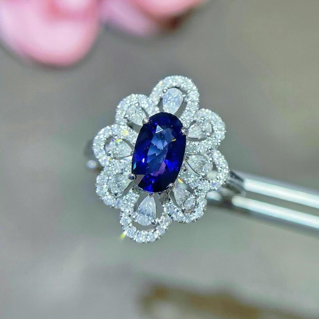 14k Gold 1.75 Ctw Natural Sapphire & Diamond Ring - 2