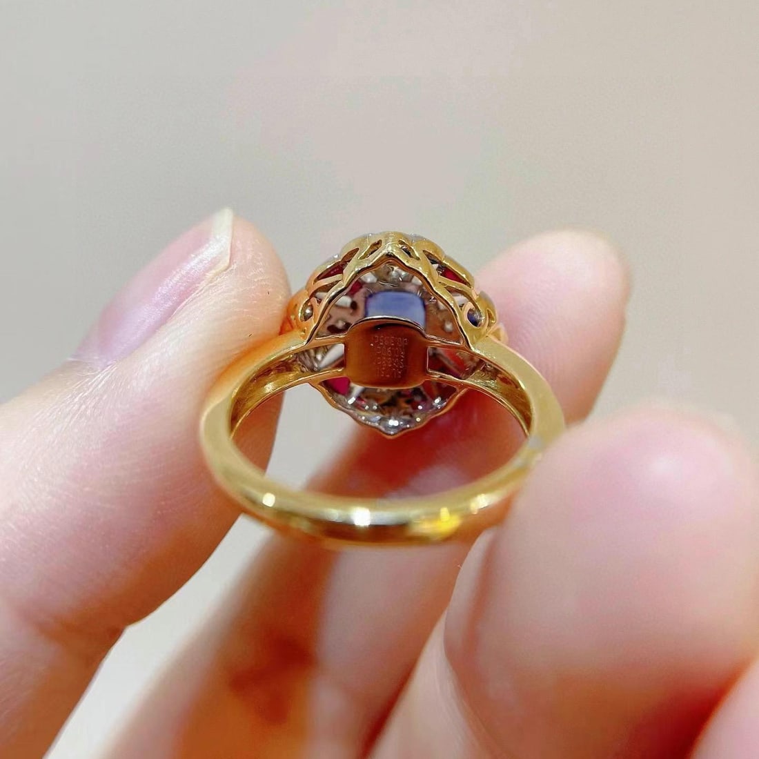 14k Gold 1.78 Ctw Natural Sapphire & Ruby Ring - 5