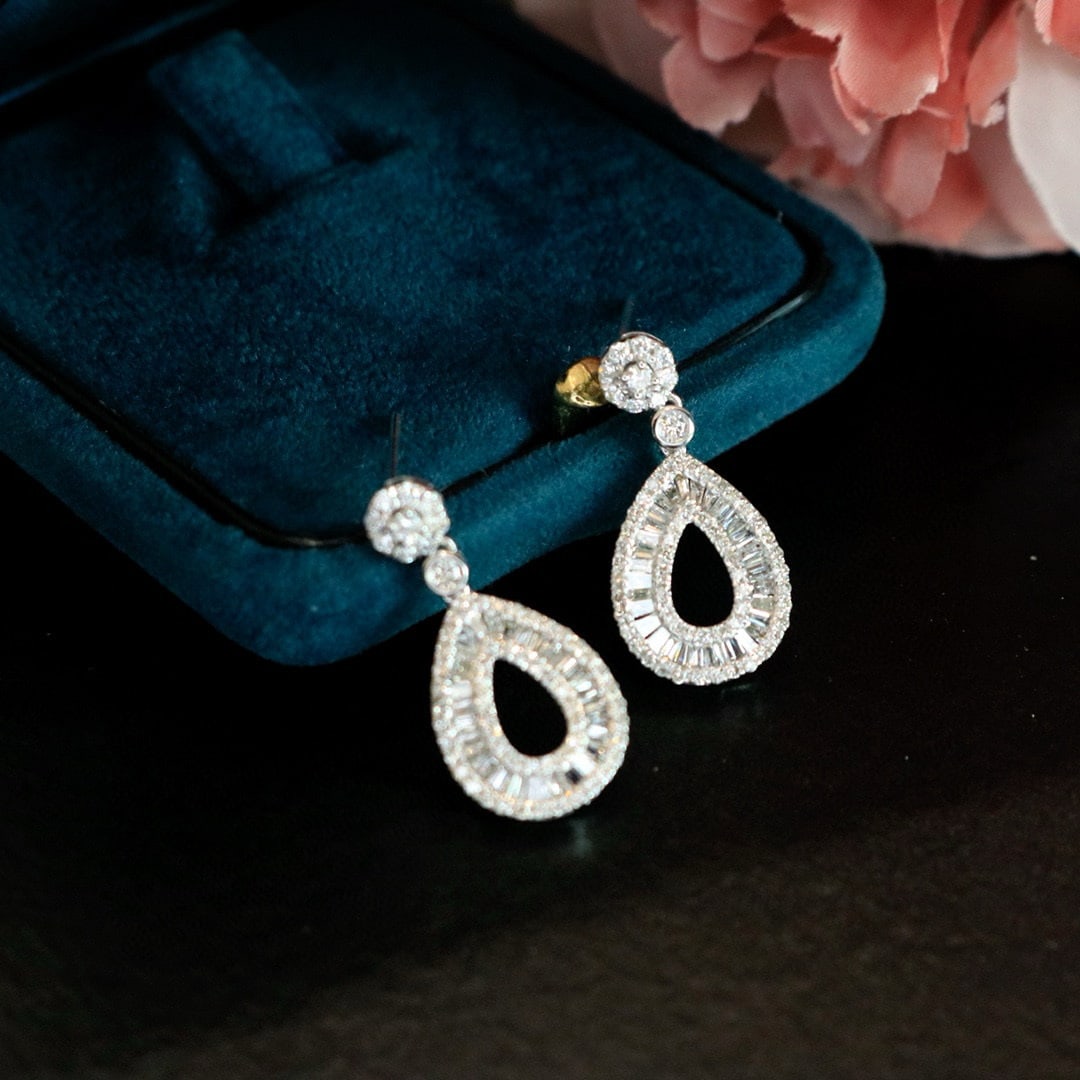 14k Gold 1.24 Ct Natural H Diamond Earrings - 2