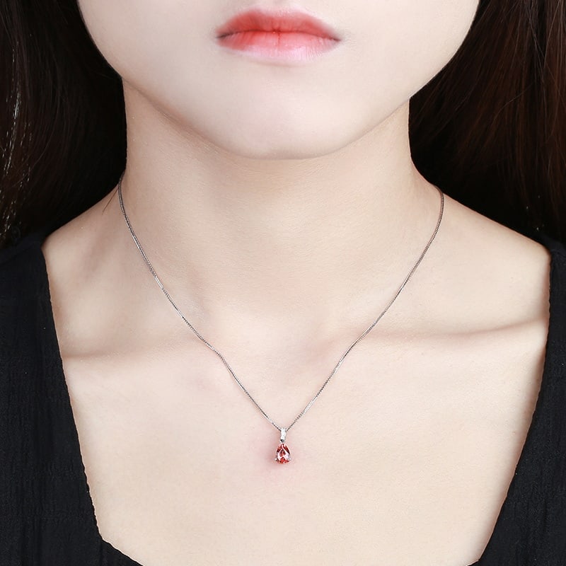 14k Gold 1.12 Ctw Natural Spinel & Diamond Pendant( Without Chain ) - 5