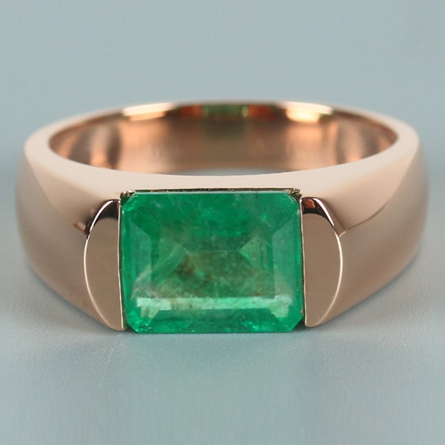 14k Gold 2.26 Ct Natural Emerald Ring - 3