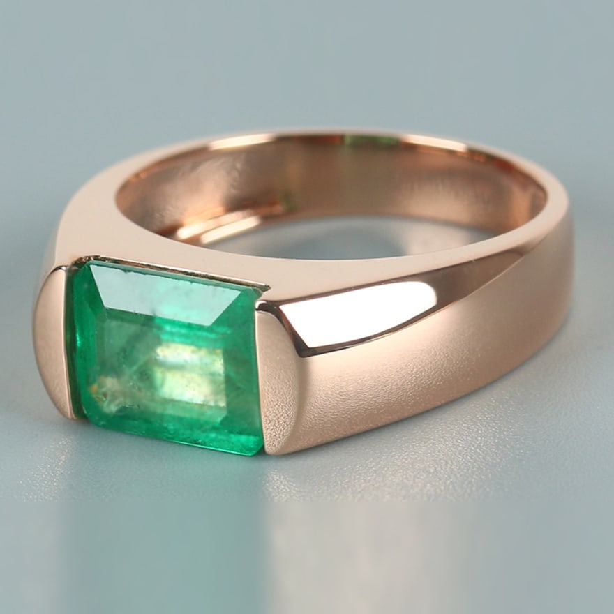 14k Gold 2.26 Ct Natural Emerald Ring - 5