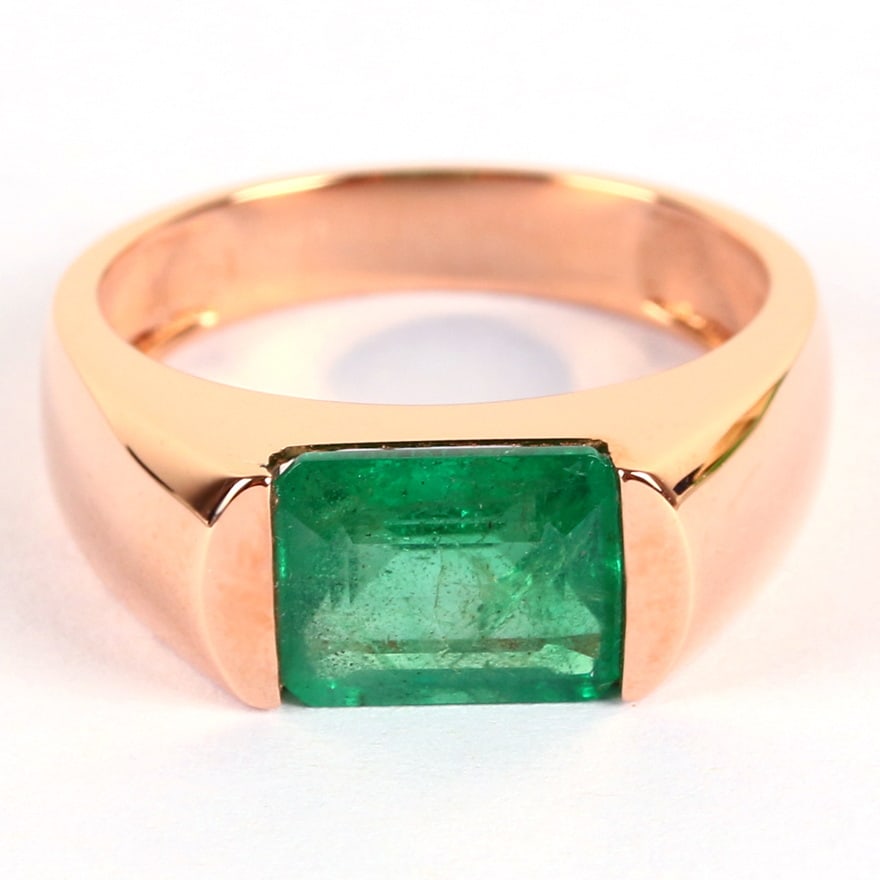 14k Gold 2.26 Ct Natural Emerald Ring - 6