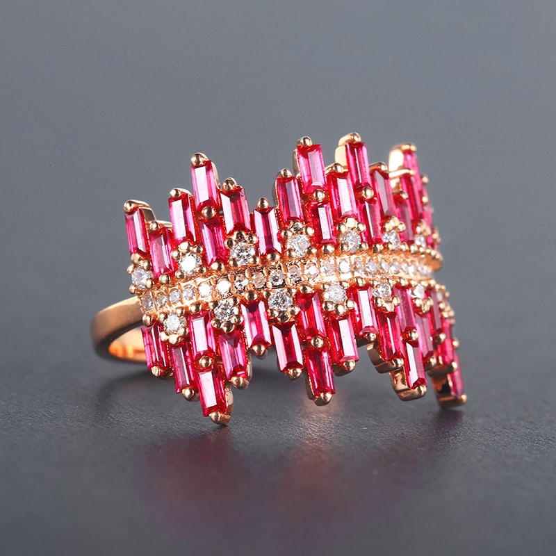 14k Gold 1.55 Ctw Natural Ruby & Diamond Ring - 3