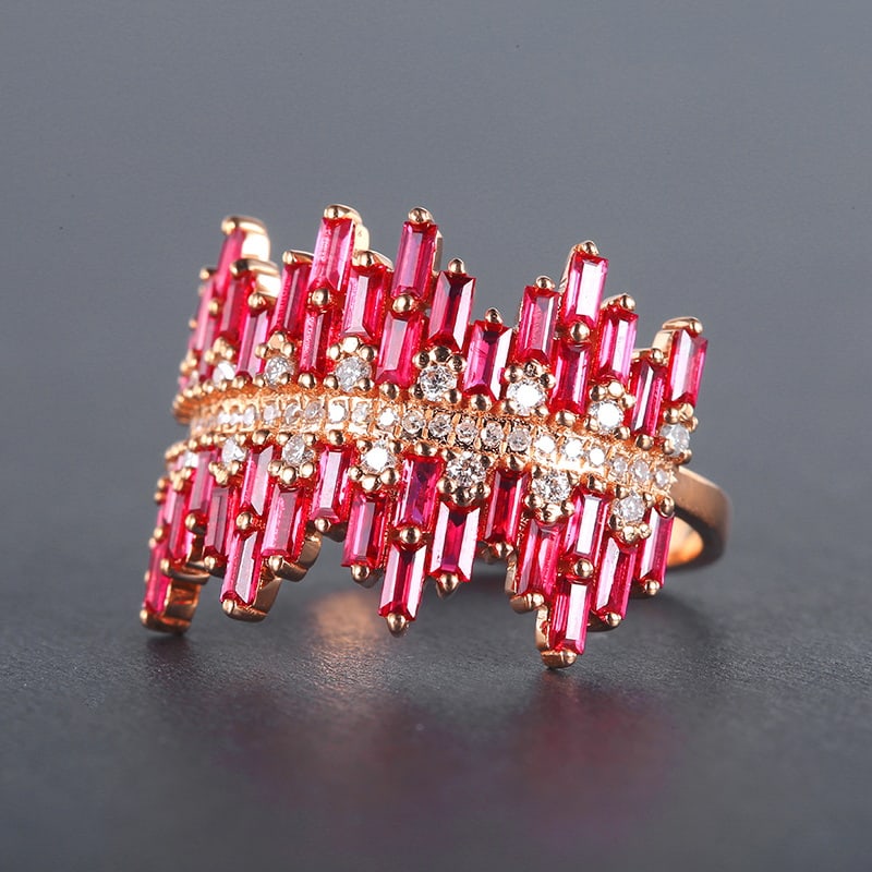 14k Gold 1.55 Ctw Natural Ruby & Diamond Ring - 4