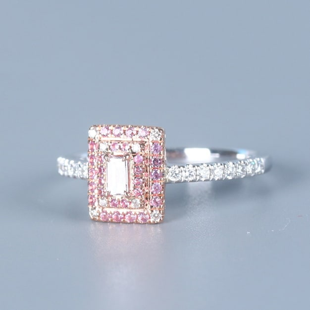 14k Gold 0.35 Ctw Natural Pink Diamond & Diamond Ring - 2