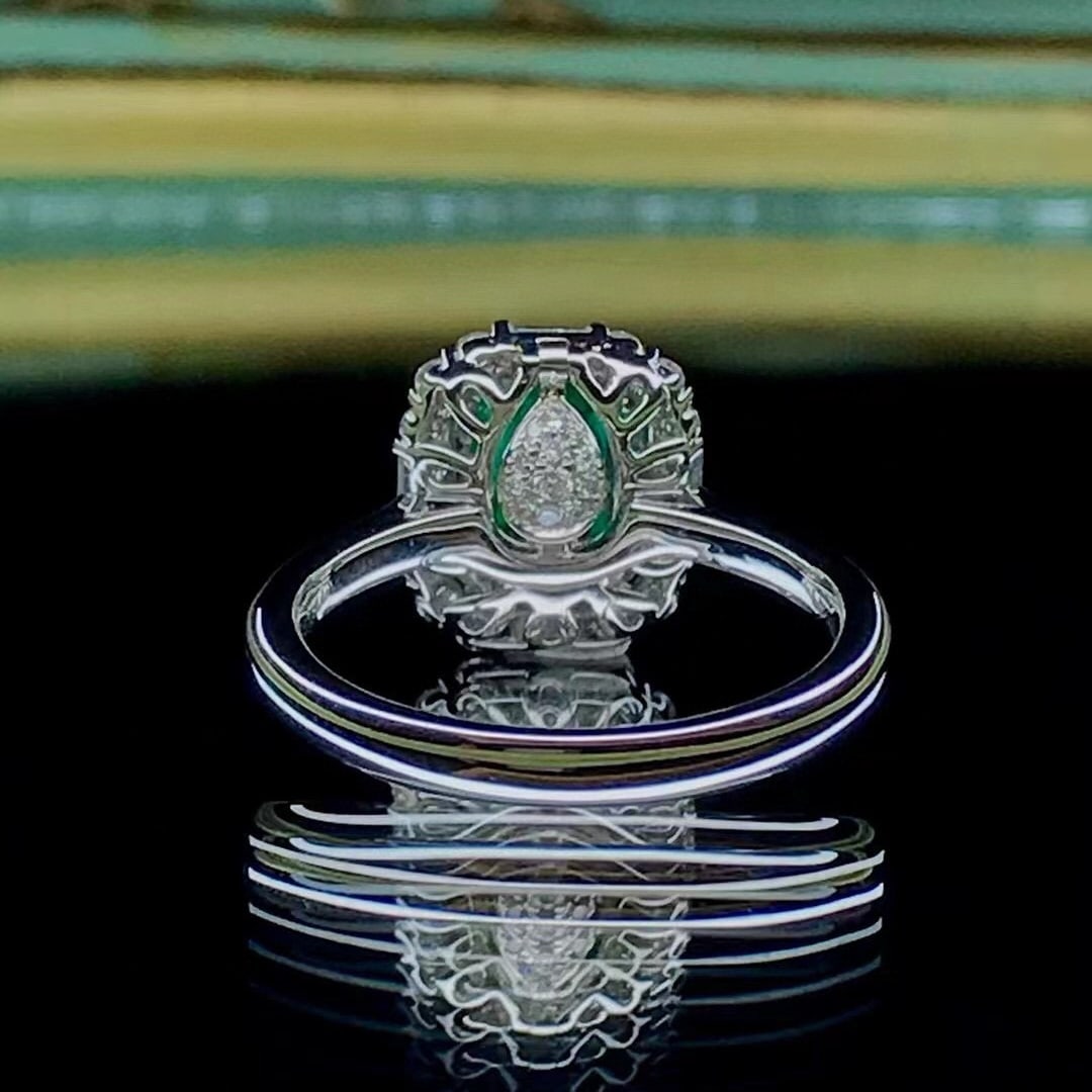 14k Gold 1.70 Ctw Vivid Green Natural Emerald & Diamond Ring/pendant( Without Chain ) - 2