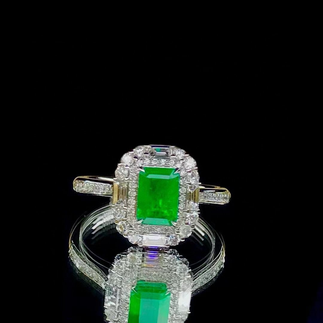14k Gold 1.70 Ctw Vivid Green Natural Emerald & Diamond Ring/pendant( Without Chain ) - 3