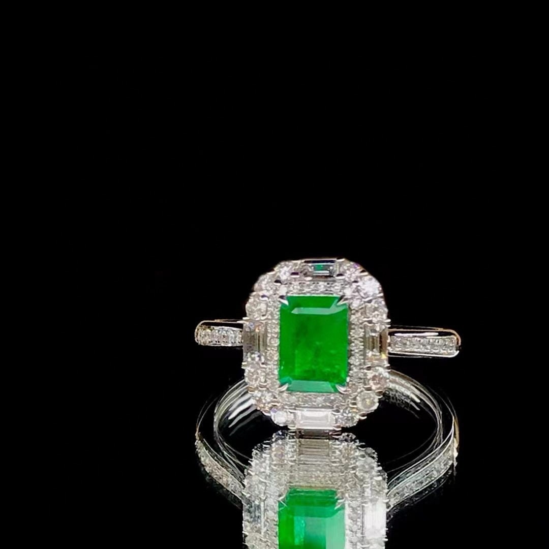 14k Gold 1.70 Ctw Vivid Green Natural Emerald & Diamond Ring/pendant( Without Chain ) - 4